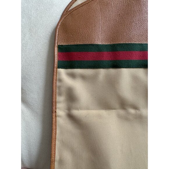 Vintage Gucci Garment Travel Bag W Hanger Brown - Picture 9 of 12
